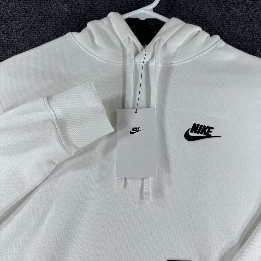 Nike Sportswear Club Fleece Pullover White Hoodie Men's Sz XS (BV2654 100) - Picture 4 of 16